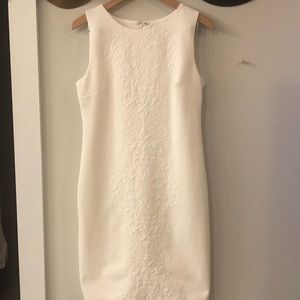 White Textured Shift Dress